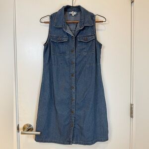 J.Gee Denim Sleeveless Button-Up Dress y2k boho western vintage